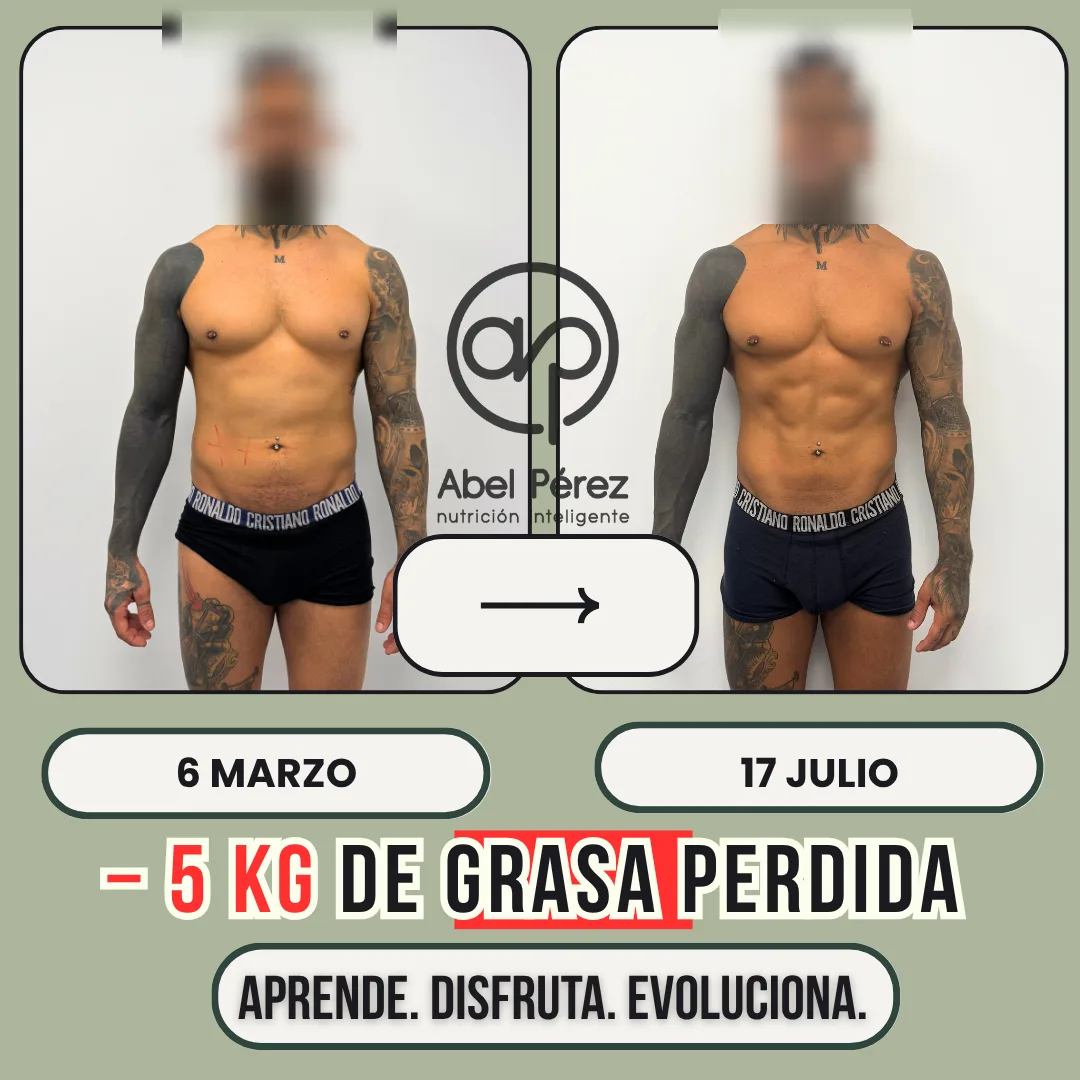 Transformación real de un cliente de AP: pérdida de 5 kg y definición muscular en pocos meses